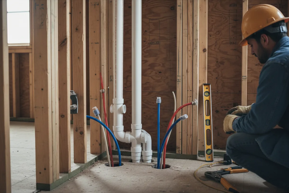Drain and supply rough-in during Drain Cleaning in Saint Simons Island